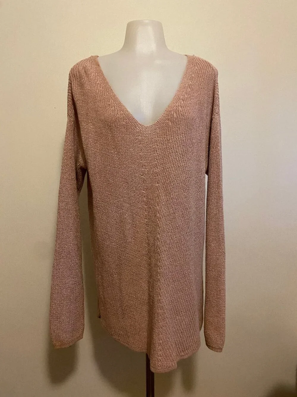 A.N.A Blush Pink Lightweight V-Neck Knit Sweater